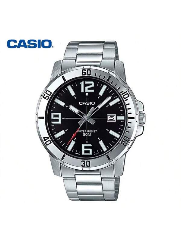 Casio Reloj de cuarzo para inoxidable con tres manecillas, reloj casual de negoc
