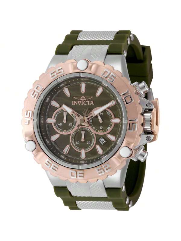Reloj Invicta 48555 Subaqua Chrono para hombres, esfera verde oliva, correa