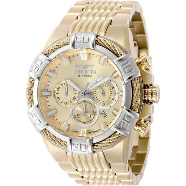 Reloj cronógrafo Invicta 49906 para hombre, esfera dorada, pulsera