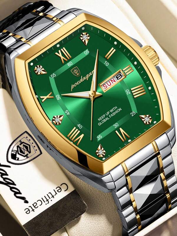 POEDAGAR Reloj deacero inoxidable 