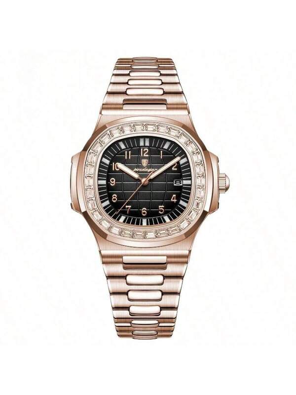 POEDAGAR Reloj de cuarzo cuadrado 